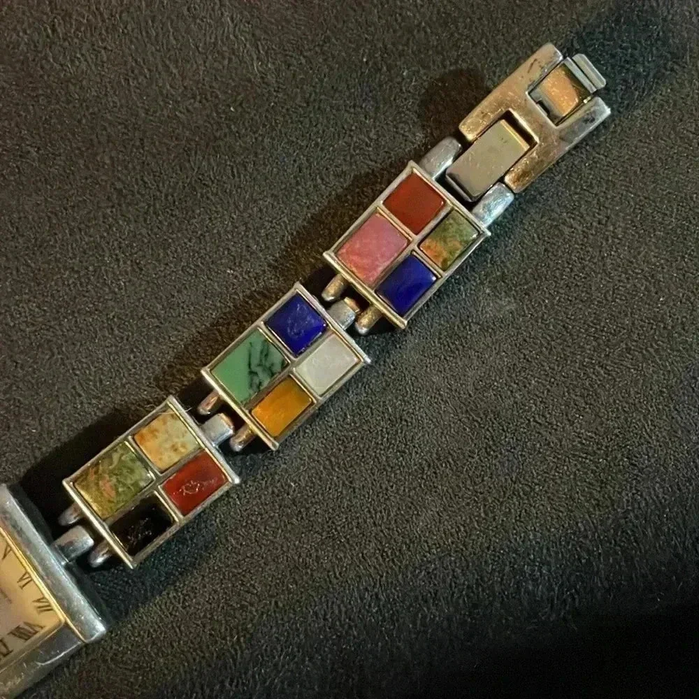 Aria Oit multi stone bracket watch